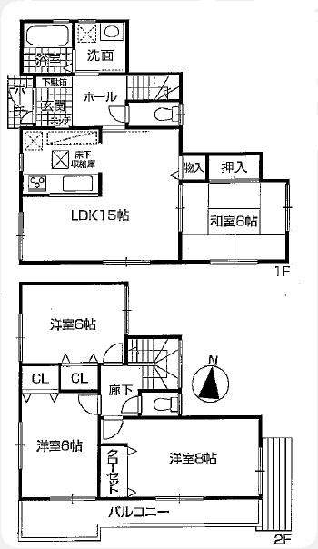 Floor plan. (No.1), Price 24,300,000 yen, 4LDK, Land area 183.99 sq m , Building area 94.77 sq m