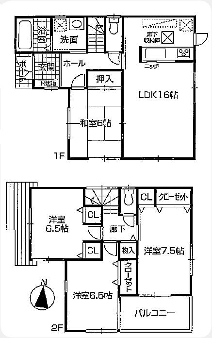 Floor plan. (No.2), Price 24,800,000 yen, 4LDK, Land area 170 sq m , Building area 98.82 sq m
