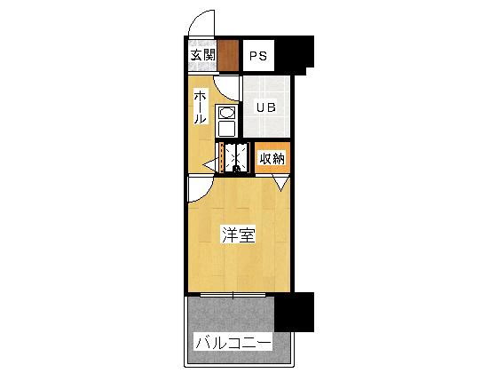 Floor plan. 1K, Price 2.8 million yen, Occupied area 17.73 sq m , Balcony area 4.61 sq m