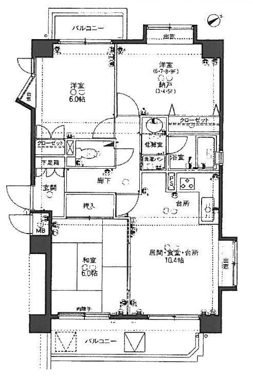 Floor plan. 2LDK + S (storeroom), Price 17.5 million yen, Occupied area 62.32 sq m , Balcony area 11.9 sq m "62.32 sq m in 2LDKS" Riverside in the southeast angle dwelling unit.