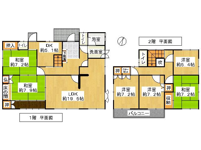 Floor plan. 49,800,000 yen, 7LDK, Land area 509.02 sq m , Building area 164.48 sq m