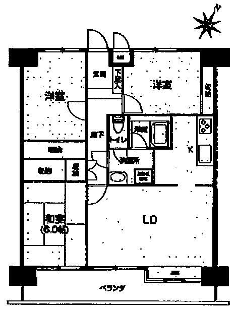 Floor plan. 3LDK, Price 15 million yen, Occupied area 74.62 sq m , Balcony area 11.68 sq m