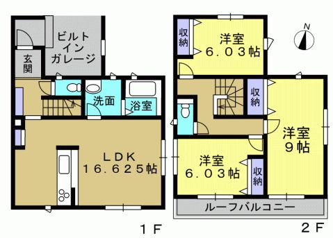 Floor plan. 24.5 million yen, 3LDK, Land area 110.78 sq m , Building area 100 sq m 3LDK