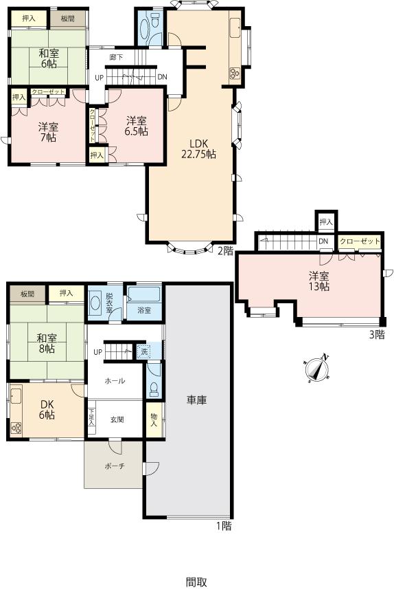 Floor plan. 29,800,000 yen, 5LDK, Land area 188.47 sq m , Building area 203.91 sq m