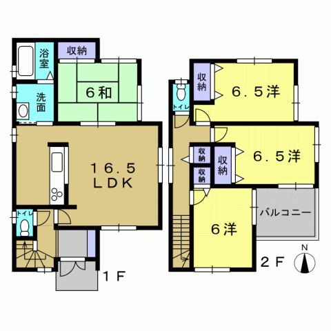 Floor plan. 23.8 million yen, 4LDK, Land area 115.56 sq m , Building area 95.58 sq m 4LDK