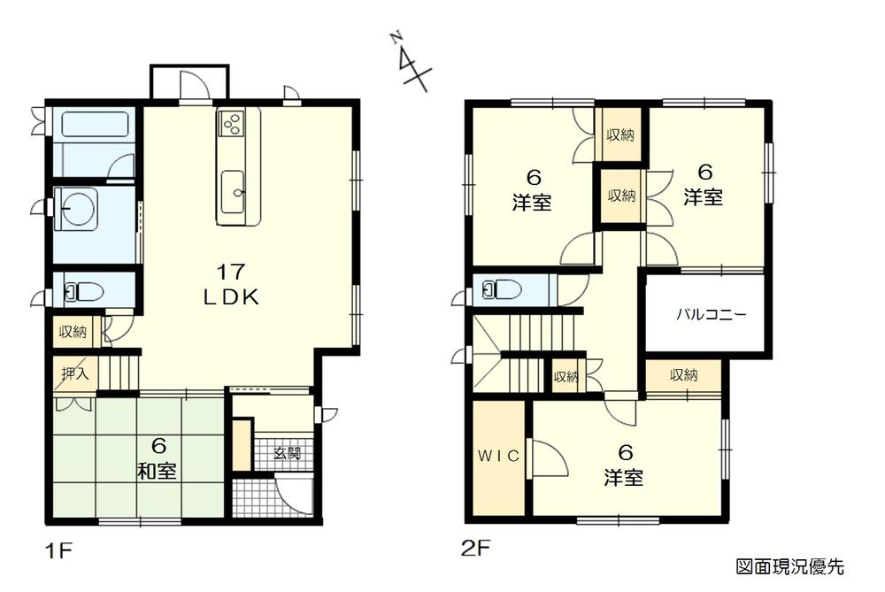 Floor plan. 31,800,000 yen, 4LDK, Land area 128.8 sq m , Building area 107.64 sq m