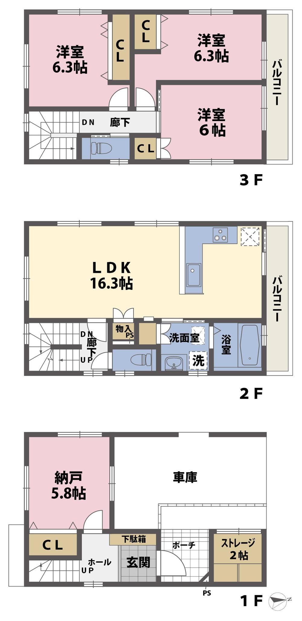 Floor plan. (No.2), Price 31,980,000 yen, 4LDK, Land area 75.32 sq m , Building area 102.53 sq m