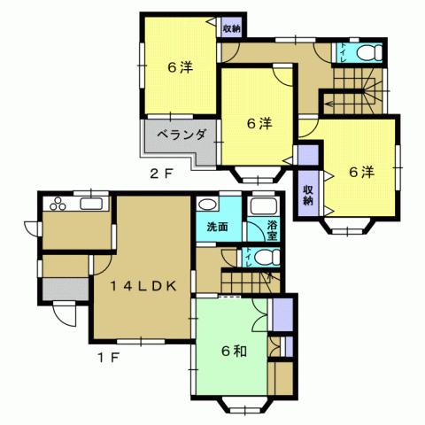 Floor plan. 21.5 million yen, 4LDK, Land area 106.21 sq m , Building area 97.3 sq m 4LDK
