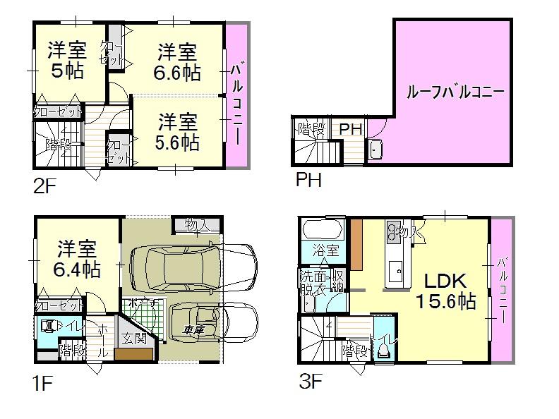 Floor plan. 31,800,000 yen, 4LDK, Land area 63.98 sq m , Building area 118.6 sq m