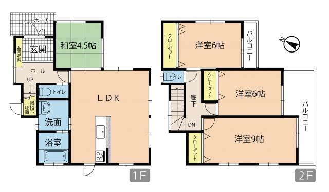 Floor plan. 26,800,000 yen, 4LDK, Land area 267.82 sq m , Building area 97.7 sq m