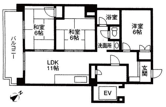 Floor plan. 3LDK, Price 10.9 million yen, Occupied area 70.79 sq m , Balcony area 9.23 sq m