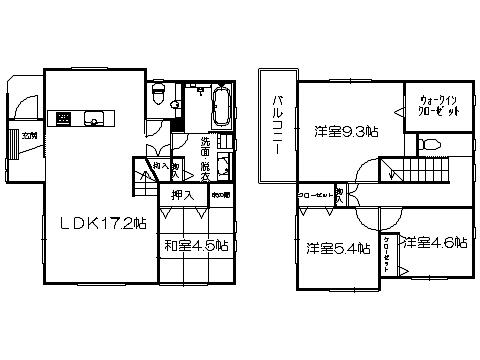 Floor plan. 38,400,000 yen, 3LDK, Land area 129.64 sq m , Building area 104.5 sq m