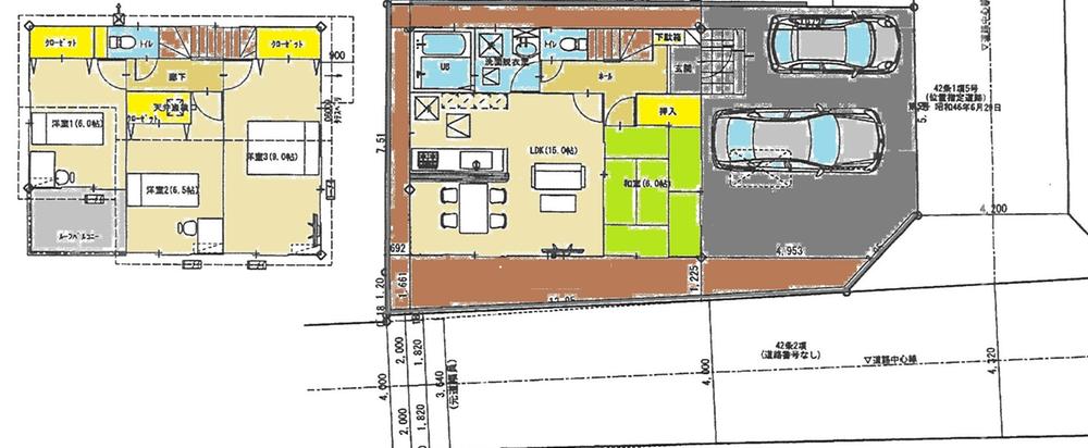 Floor plan. 30,800,000 yen, 4LDK, Land area 147.92 sq m , It is a building area of ​​96.89 sq m nearing completion. It is recommended that you found in the early luck in the popular area. Please feel free to contact us. 
