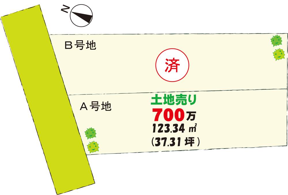 Compartment figure. Land price 7 million yen, Land area 123.34 sq m compartment view