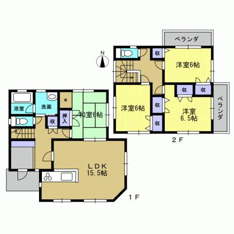 Floor plan. 25 million yen, 4LDK, Land area 132.47 sq m , Building area 105.85 sq m 4LDK