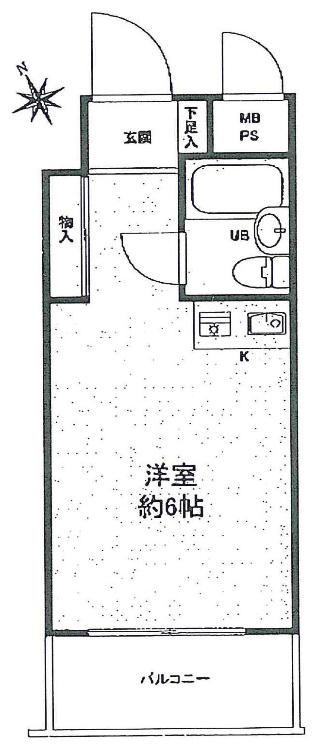 Floor plan. Price 2.8 million yen, Occupied area 15.87 sq m , Balcony area 2.97 sq m