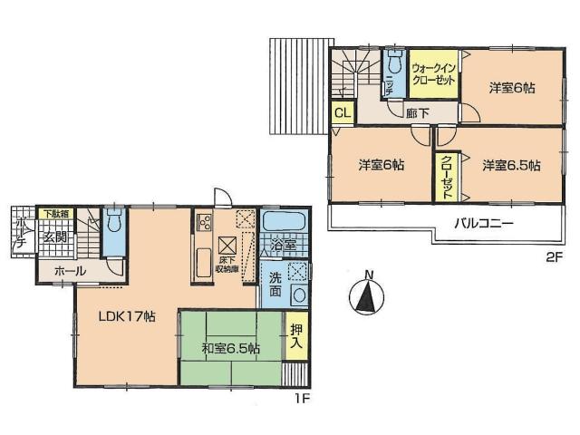 Floor plan. 24,800,000 yen, 4LDK, Land area 140.94 sq m , Building area 98.41 sq m