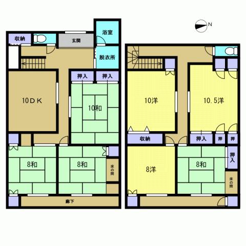 Floor plan. 34 million yen, 7DK, Land area 236.24 sq m , Building area 207.99 sq m 7DK