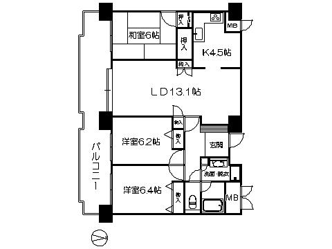 Floor plan. 3LDK, Price 9.8 million yen, Occupied area 78.32 sq m , Balcony area 20.15 sq m   ※ Floor Plan current state priority