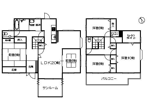 Floor plan. 39,800,000 yen, 5LDK, Land area 235.94 sq m , Building area 152.95 sq m