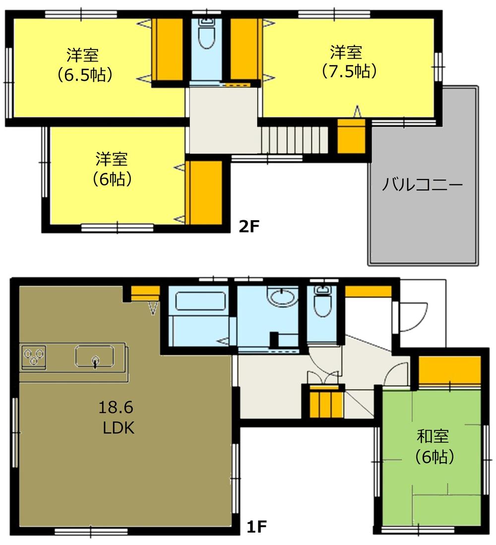 Floor plan. 33,900,000 yen, 4LDK, Land area 140.61 sq m , Building area 106.81 sq m