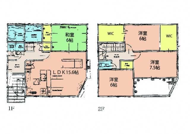 Floor plan. 38,500,000 yen, 4LDK, Land area 135.35 sq m , Building area 115.09 sq m