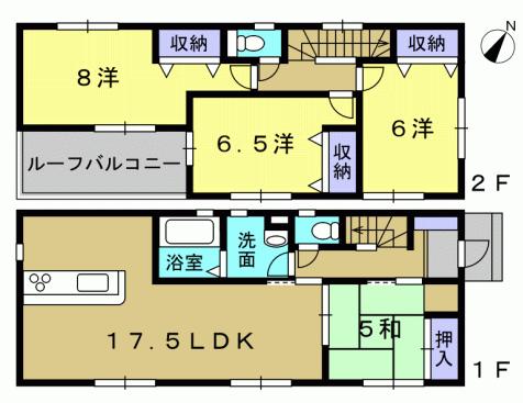 Floor plan. 31,900,000 yen, 4LDK, Land area 121.7 sq m , Building area 99.38 sq m 4LDK
