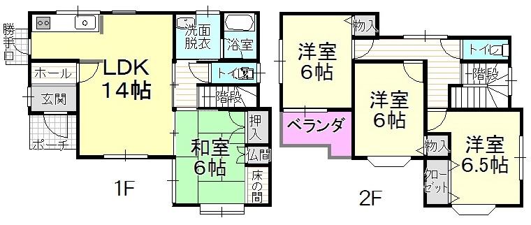 Floor plan. 21.5 million yen, 4LDK, Land area 106.21 sq m , Building area 97.3 sq m