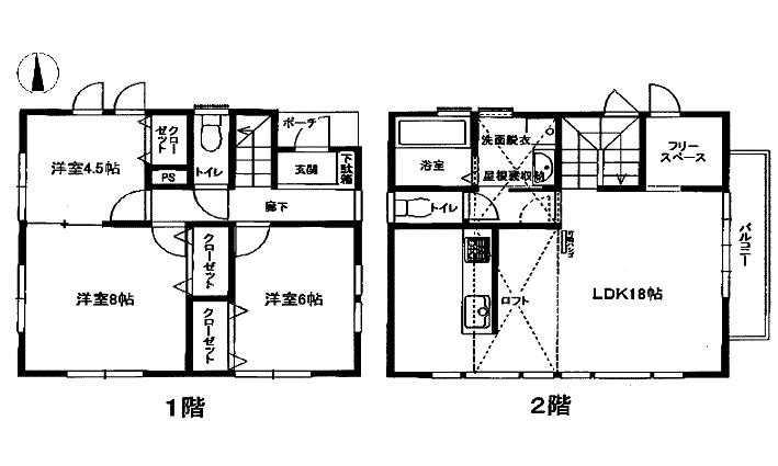 Floor plan. 28 million yen, 3LDK + S (storeroom), Land area 102.15 sq m , Building area 91.66 sq m 1 floor 3 room