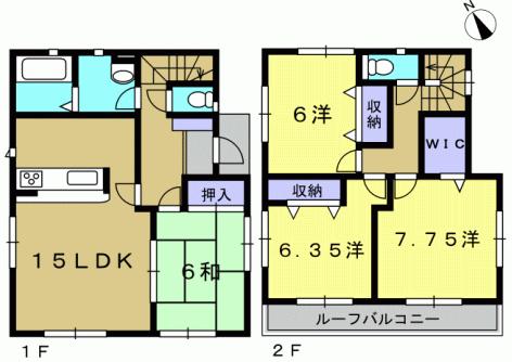 Floor plan. 23.5 million yen, 4LDK, Land area 144.93 sq m , Building area 98.97 sq m 4LDK
