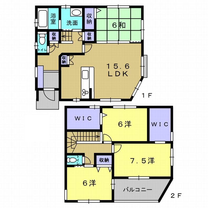 Floor plan. 38,500,000 yen, 4LDK, Land area 135.35 sq m , Building area 115.09 sq m 4LDK
