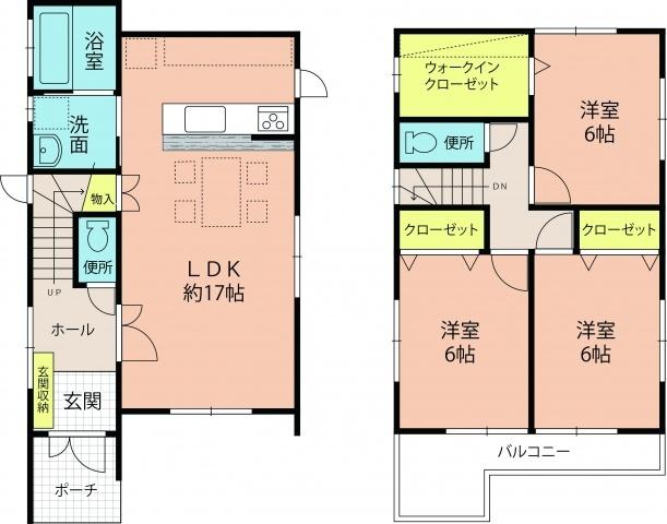 Floor plan. 20,700,000 yen, 3LDK, Land area 100.75 sq m , Building area 88.95 sq m