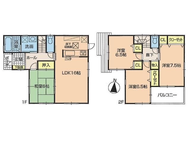 Floor plan. 24,800,000 yen, 4LDK, Land area 170 sq m , Building area 98.82 sq m
