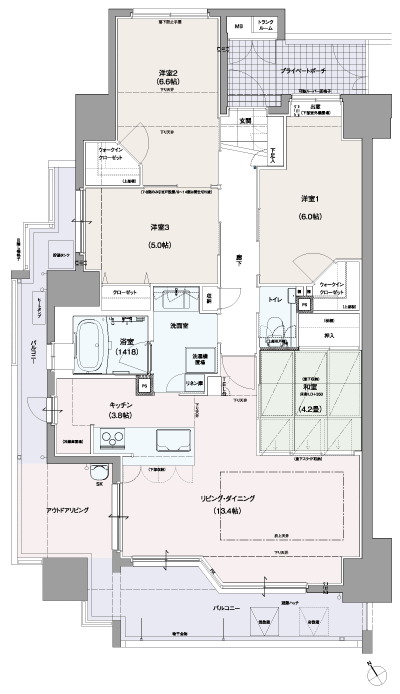 Floor: 4LDK, occupied area: 87.09 sq m, Price: 37,117,700 yen ~ 40,178,000 yen