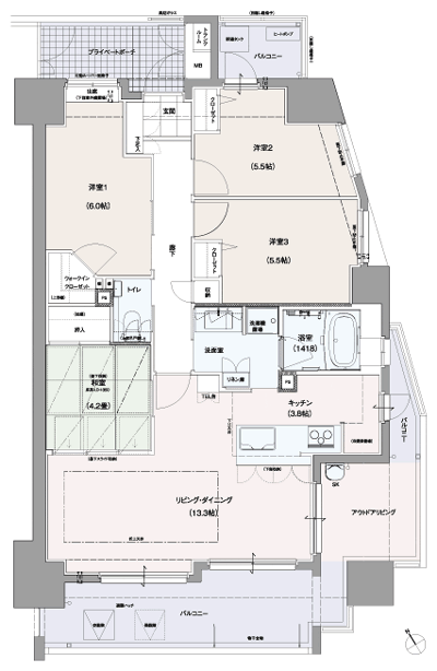 Floor: 4LDK, occupied area: 84.31 sq m, Price: 33,954,700 yen ~ 39,363,000 yen