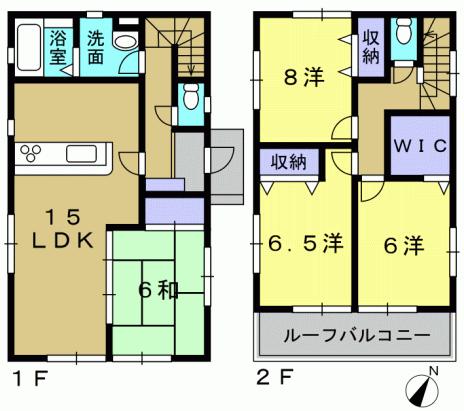 Floor plan. 30,800,000 yen, 4LDK, Land area 96.89 sq m , Building area 96.89 sq m 4LDK