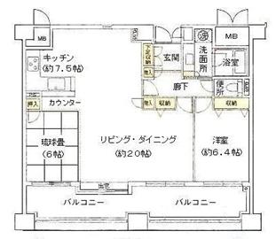 Floor plan. 2LDK, Price 16.8 million yen, Occupied area 79.08 sq m , Balcony area 21.23 sq m