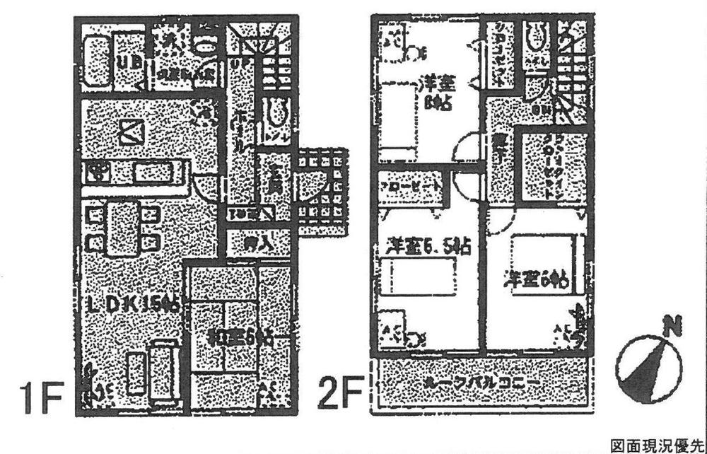 Floor plan. 30,800,000 yen, 4LDK, Land area 147.92 sq m , Building area 96.89 sq m current state priority