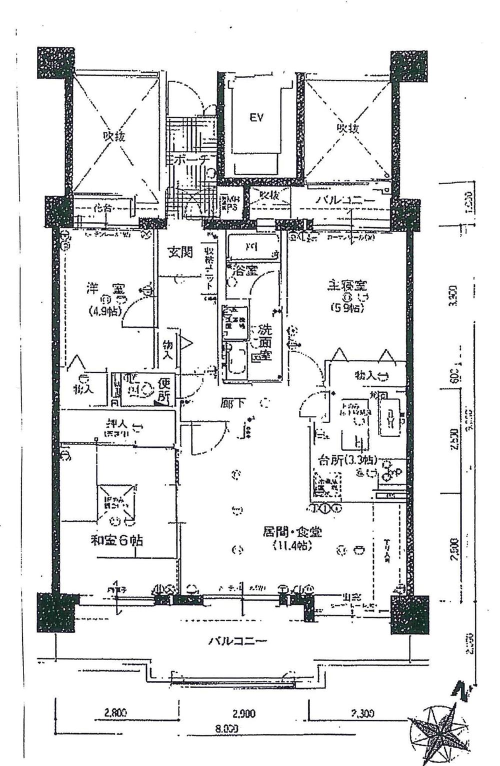 Floor plan. 3LDK, Price 13.5 million yen, Footprint 72.6 sq m