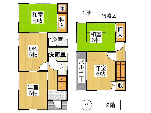 Floor plan. 7,980,000 yen, 4DK, Land area 83.63 sq m , Building area 85.74 sq m