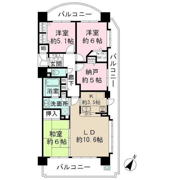 Floor plan. 4LDK, Price 24,800,000 yen, Occupied area 81.66 sq m , Balcony area 35.13 sq m
