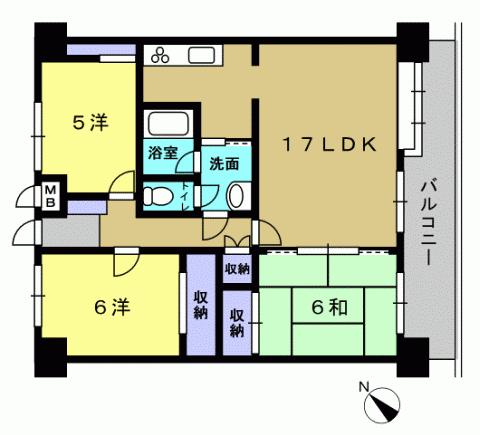 Floor plan. 3LDK, Price 15 million yen, Occupied area 70.35 sq m , Balcony area 11.68 sq m 3LDK
