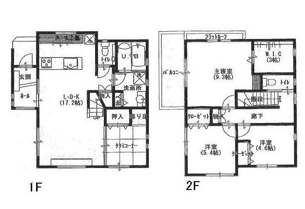 Floor plan. 38,400,000 yen, 4LDK, Land area 129.64 sq m , Spacious floor plan of the building area 104.5 sq m storage lot