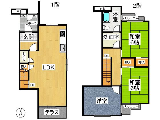 Floor plan. 3LDK, Price 10.2 million yen, Footprint 80.5 sq m , Balcony area 3.29 sq m