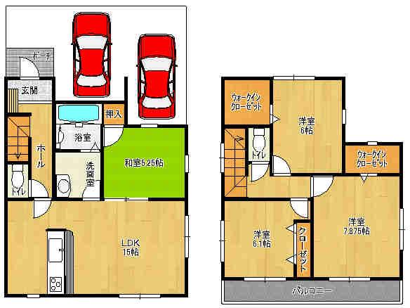 Floor plan. 24,800,000 yen, 4LDK, Land area 114.13 sq m , Building area 99.38 sq m