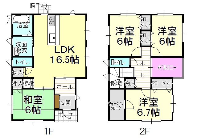 Floor plan. 31,800,000 yen, 4LDK + S (storeroom), Land area 128.8 sq m , Building area 107.64 sq m