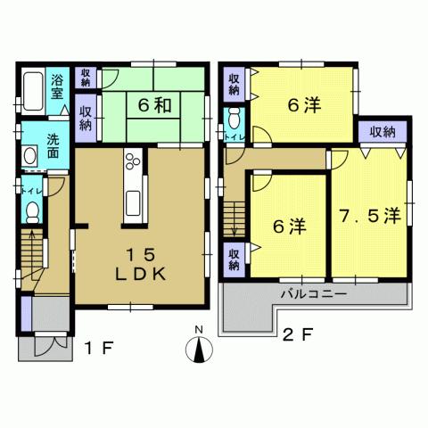 Floor plan. 23.8 million yen, 4LDK, Land area 116.22 sq m , Building area 94.77 sq m 4LDK