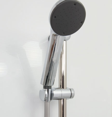 Bathing-wash room.  [Sliding shower hook] It was fitted with a hook that can be freely adjusted the height of the shower. Slide up and down, So it can be fixed to your favorite height, The whole family you can use comfortable.