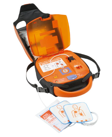 Common utility.  [Secom ・ AED package service] In <Verdi Kannon elementary school before>, Introduced the AED (automated external defibrillator) for lifesaving give an electric shock to the victim fell down in ventricular fibrillation. (Same specifications)