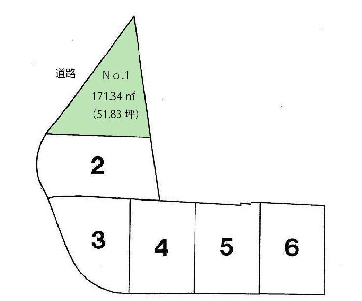 Compartment figure. Land price 10.9 million yen, Land area 171.34 sq m